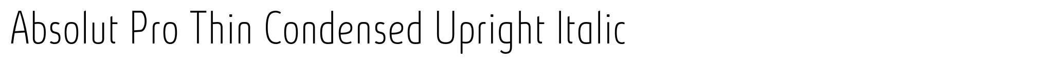 Absolut Pro Thin Condensed Upright Italic image